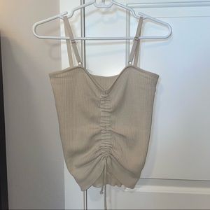 Ruched sleeveless cropped cami